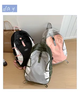 Casual color-block backpack with multiple pockets and durable straps for daily outdoor travel use