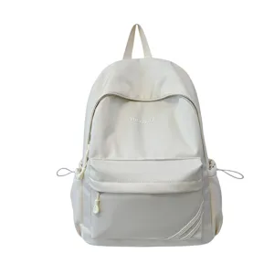 Minimalistische casual damesrugzak, grote lichtgewicht schooltas voor dagelijks pendelen.