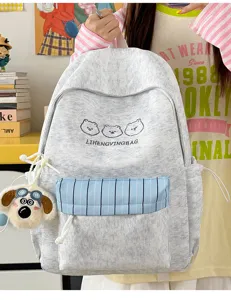 Süßer japanischer Farbblock Rucksack für Damen Schüler Schultasche große Kapazität Freizeitruck