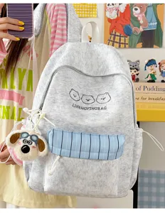Japanischer süßer Rucksack mit Kontrastfarbe für Studenten, großes Kapazität Schultasche.