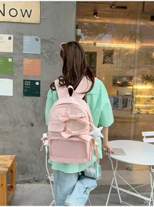 Mochila ita grande para mujer, elegante bolso con lazo para la escuela y uso diario casual.