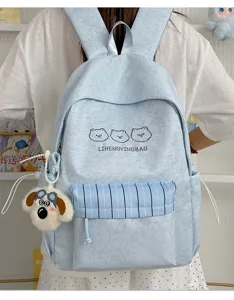 Japanischer süßer Kontrastfarben Rucksack für Schüler große Kapazität lässige Schultasche
