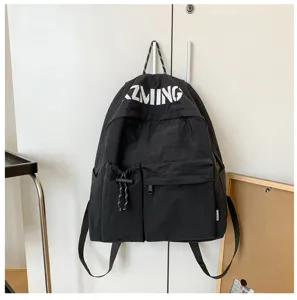 Schwarzer Freizeit Rucksack grosse Kapazitaet Alltag Reise Outdoor Unisex Schultasche