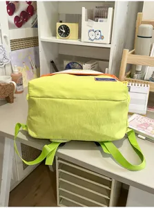 Korean style contrast color student backpack large capacity cute school bag for girls