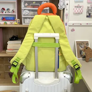 Korean style color block student schoolbag large capacity casual backpack for women daily travel.