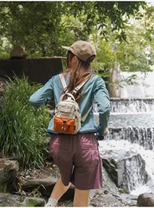 Mochila ligera de nylon con cordón para viajes al aire libre deporte mini bolso casual.