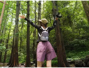 Mini mochila ligera de nylon con cordón para viajes al aire libre y deporte casual
