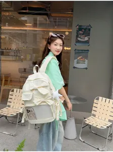 Mochila informal de gran capacidad para mujer bonita bolsa con lazo uso diario