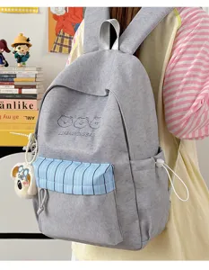 Japanischer Stil süßer Kontrastfarbe Rucksack große Kapazität Schüler Schultasche Freizeit