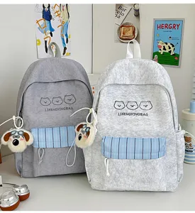 Japanischer Stil süßer Kontrast Farbe Schultasche für Schüler große Kapazität Rucksack