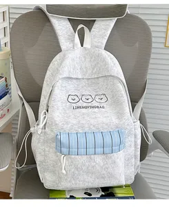 Japanischer niedlicher Kontrastfarben Schulrucksack für Studenten, große Kapazität.