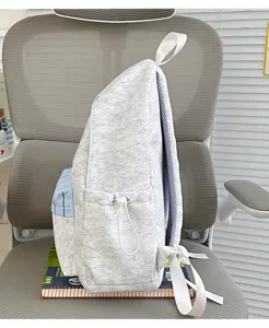 Japanischer süßer Farbblock Rucksack für Studentinnen, große Kapazität Schultasche Detail.
