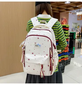 Japans stijl canvas schoolrugzak schattig ster patroon casual reistas voor meisjes