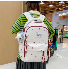 Japanse stijl casual rugzak voor vrouwen, schattige ster print schooltas voor reizen.