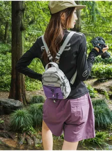 Mochila pequeña y bandolera de nailon ligero para viajes al aire libre, ocio y deporte diario.