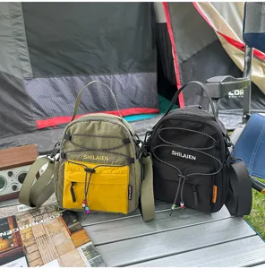 Bolso cruzado de nailon para exteriores con cordón ocio viajes teléfono bolsa de hombro