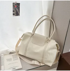 Bolsas de viaje grandes color sólido fin de semana bolso de hombro elegante para mujer.