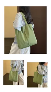 Πράσινη καρό τσάντα tote από καμβά, casual γυναικεία τσάντα ώμου μεγάλης χωρητικότητας