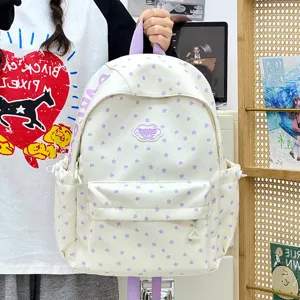 Koreaanse stijl studenten rugzak grote capaciteit met schattige sterren print en trendy look