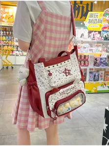 Leuke transparante ita tas tote voor meisjes, stijlvolle schoudertas met groot doorzichtig venster.