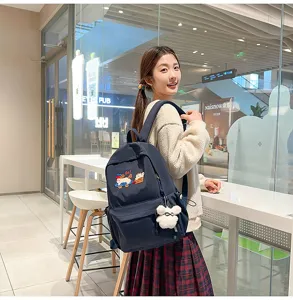 Stylish campus backpack for women large capacity daily school bag durable student rucksack
