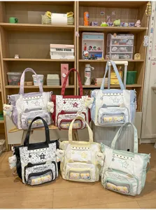 Grote doorzichtige ita tas schattige canvas shopper schoudertas voor school en vrije