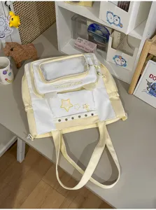 Leuke transparante ita tas canvas tote grote capaciteit zoete schoudertas voor school