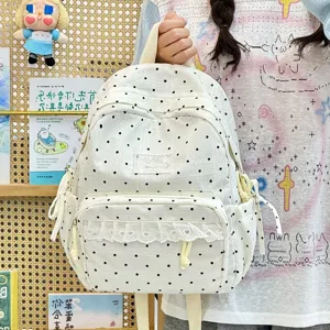 Koreaanse stijl polkadot rugzak schattige zoete kant dubbele schoudertas casual dagelijks
