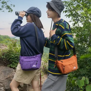 Bolso Bandolera Ligero de Nylon Hombres Mujeres Bolso de Hombro Casual Deporte Aire Libre Ciclismo Mensajero Patrón Rejilla Pequeña Bolsa Teléfono