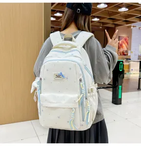 Gedetailleerd overzicht van de Japanse rugzak met sterren en strik voor dagelijks gebruik.