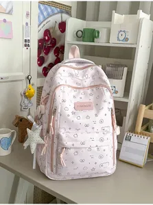 Roze schattige schooltas voor meisjes grote capaciteit esthetische studenten rugzak stijl