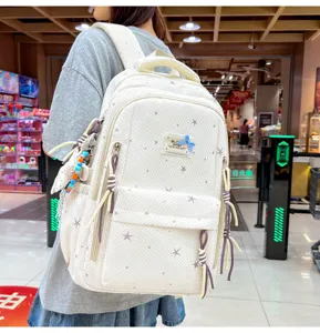 Leuke canvas rugzak met sterrenprint in Japanse stijl voor dames school reistas