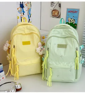 Leuke schoolrugzak voor meisjes grote capaciteit kawaii schooltas geel groen tas