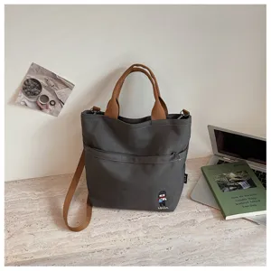 Sac cabas en toile épaisse style coréen sac bandoulière décontracté quotidien femme
