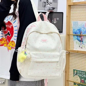 Leuke Japanse stijl studenten rugzak met grote capaciteit en roze sterrenprint voor school.