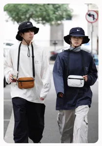 Retro koppel crossbody tas casual draagbare canvas buitenreis schoudertas telefoon opbergtas