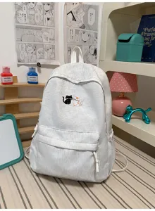 Koreaanse stijl minimalistische casual schoolrugzak voor studenten grote capaciteit grijs