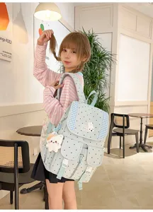 Koreaanse stijl polkadot retro rugzak schattige casual schooltas voor studenten reizen