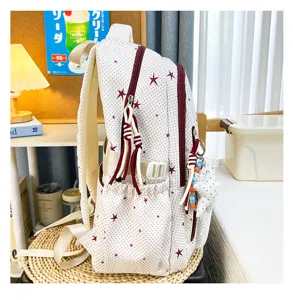 Leuke Japanse stijl rugzak met sterrenpatroon voor schoolmeisjes en reizen dagelijks gebruik.