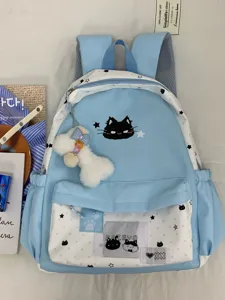 Leuke blauwe sterren print meisjes rugzak grote capaciteit studenten schooltas casual.