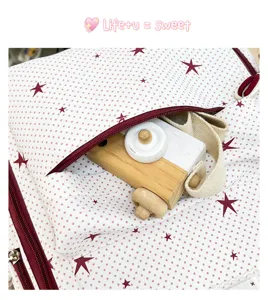 Japanse casual polkadot ster schoolrugzak voor vrouwen, schattige reistas voor dagelijks gebruik.