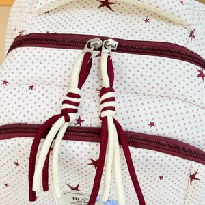Japanse ins stijl schattig stippen sterren patroon casual schoolrugzak dubbele rits detail