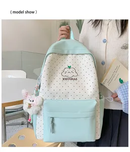 Japanse stijl zoete frisse schattige polka dot rugzak student casual grote capaciteit