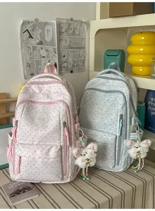 Schattige Japanse stijl stip rugzak casual schooltas voor meisjes met leuke en unieke look