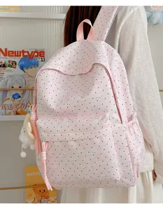 Roze stippen konijn rugzak grote capaciteit schooltas voor studenten en tieners stijlvol