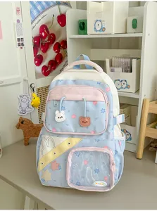Schattige kawaii rugzak voor meisjes grote capaciteit schattige schooltas blauw