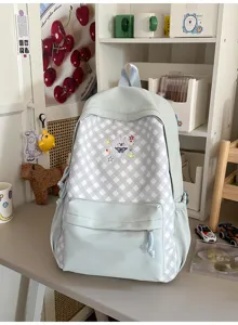 Mode ruitjes campus rugzak grote capaciteit studenten schooltas casual schattige stijl daypack