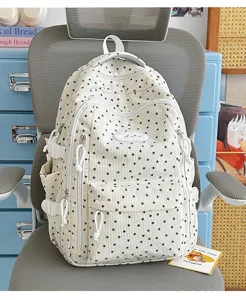 Ribfluwelen schoolrugzak voor tiener meisjes, schattige casual dagrugzak met sterrenprint.