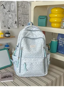 Schattige Japanse stijl polkadots rugzak voor meisjes, lichte en zoete schooltas