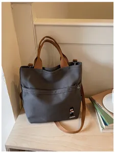 Sac cabas bandoulière en toile épaisse style coréen pour femmes quotidien étudiant casual